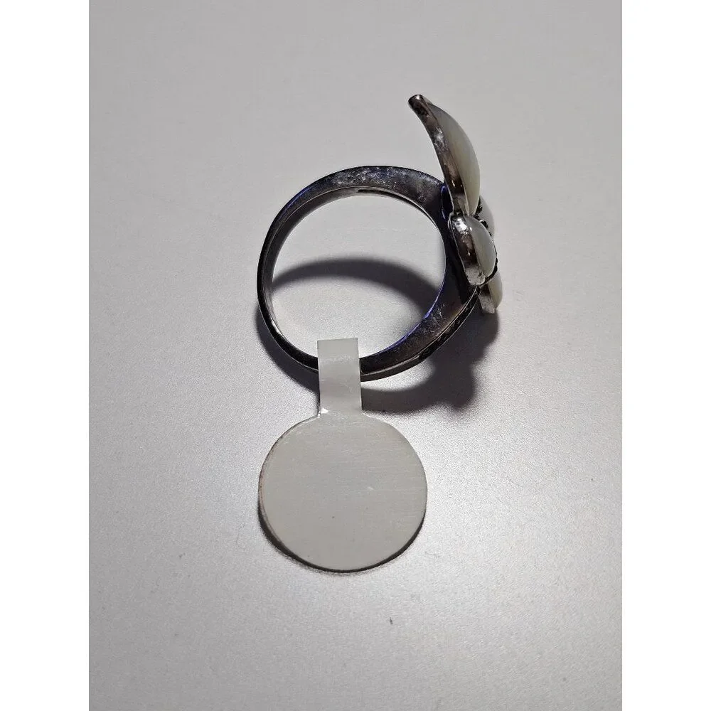Silver tone butterfly ring size 7